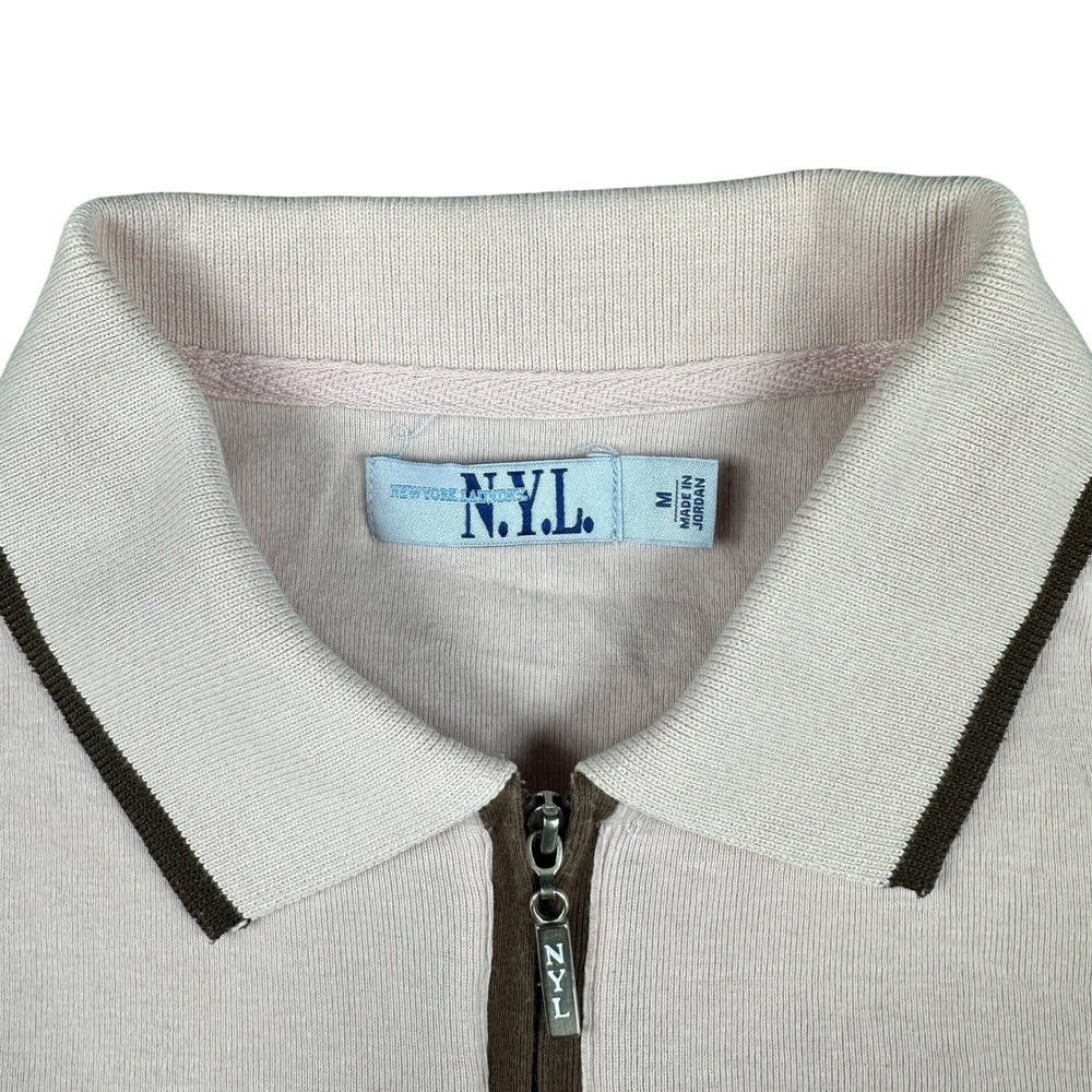 New York Laundry NYL Women Pink Quarter Zip Polo Short Sleeve Stretchy Top M - Picture 2 of 6
